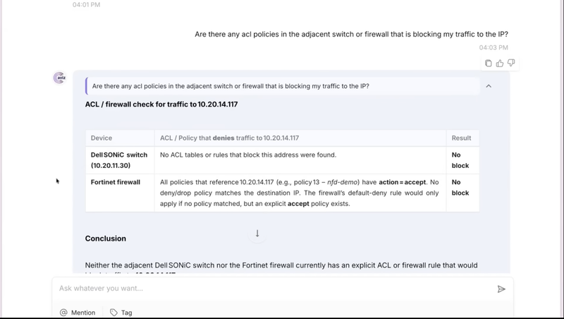 AI Demo - Checking Firewall Rules