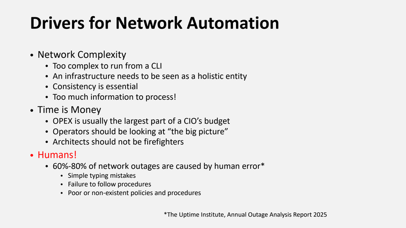 Drivers for network automation, from Jeff Doyle’s CHI-NOG 13 keynote