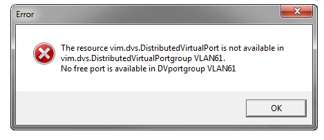 vCenter Error