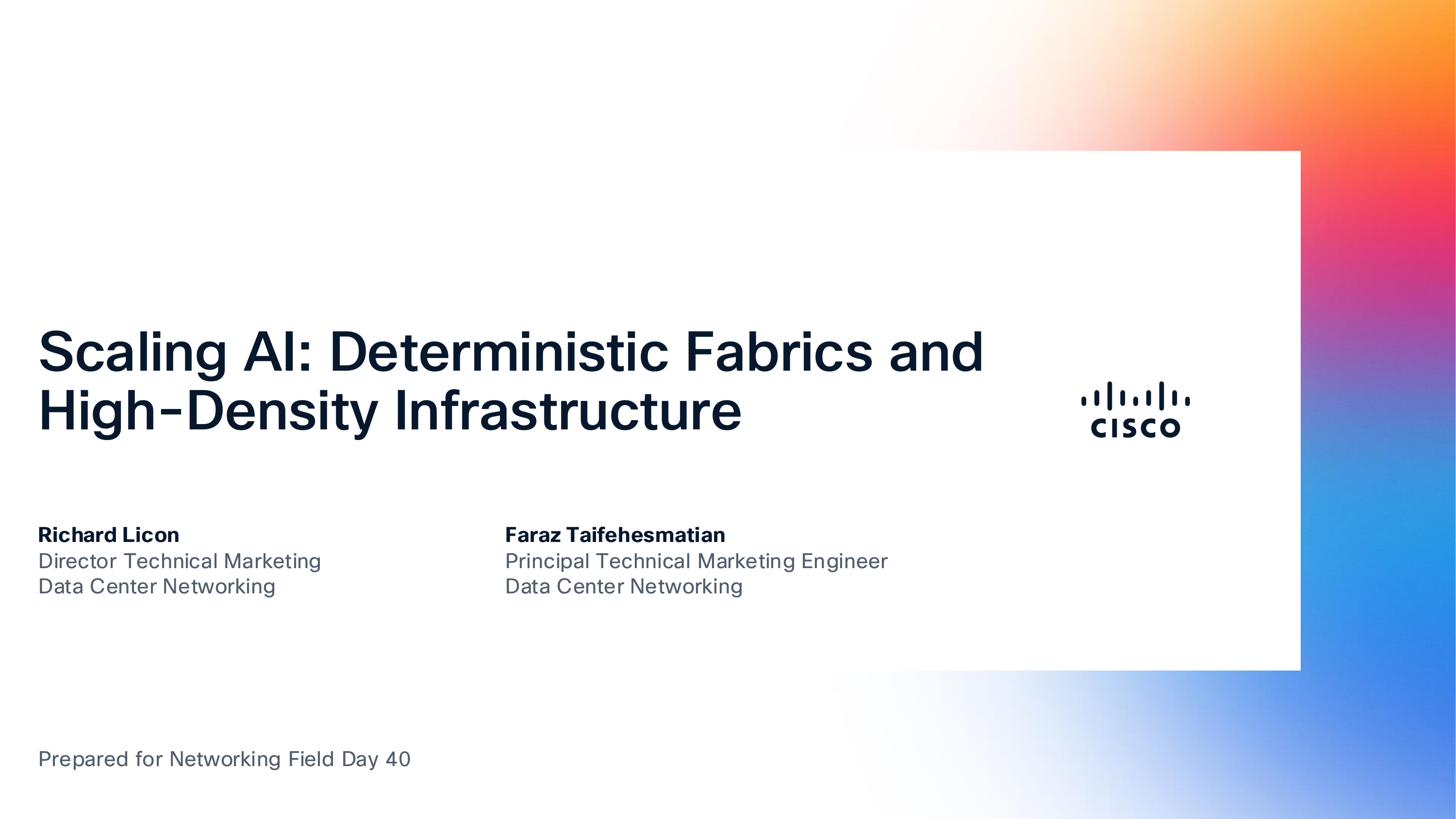 Scaling AI: Deterministic Fabrics and High-Density Infrastructure